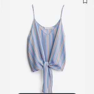 LUSH Parina Tie Front Crop Cami Blouse